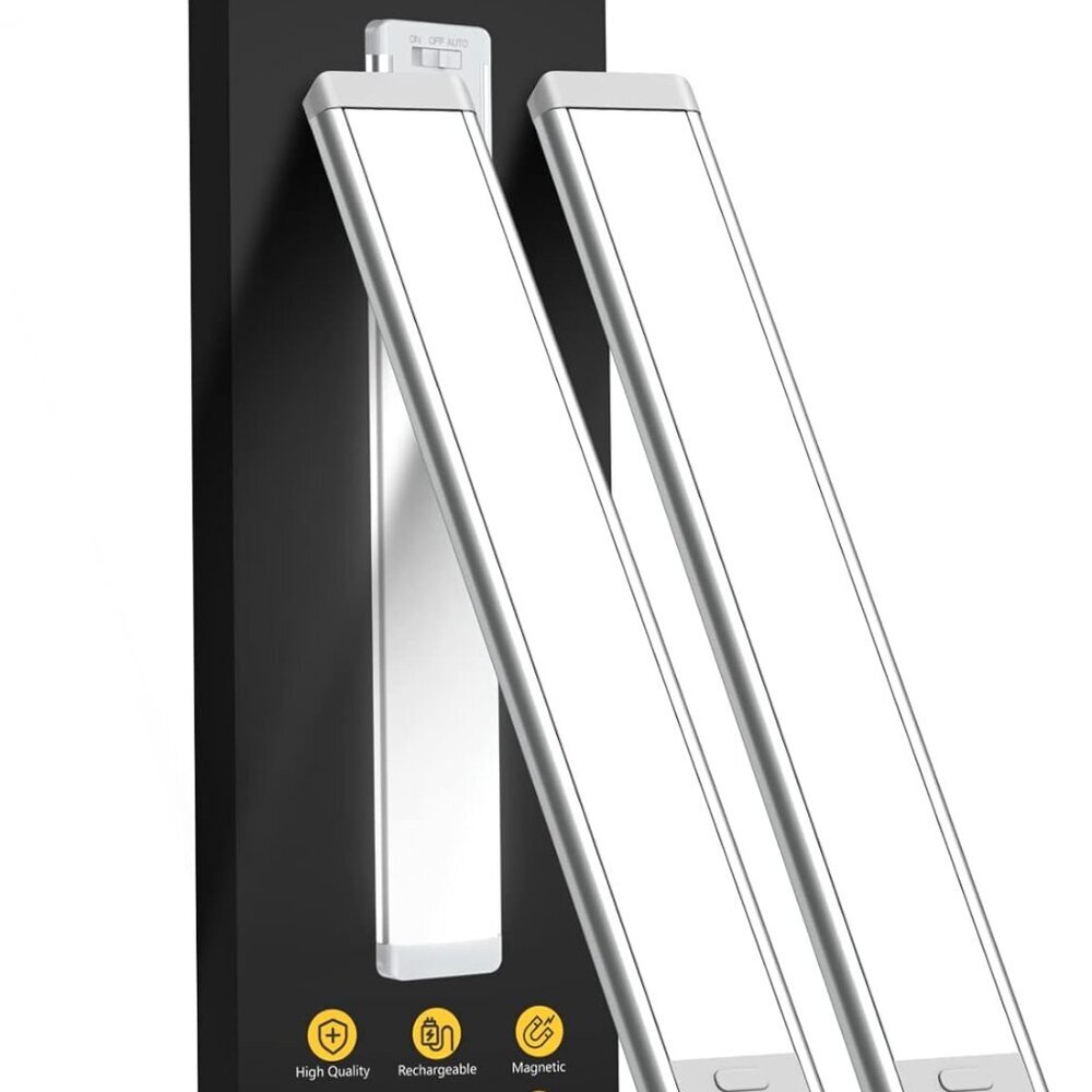 10inch Under Cabinet Lighting, 2 Pack Rechargeable Motion Sensor Light Indoor, 5